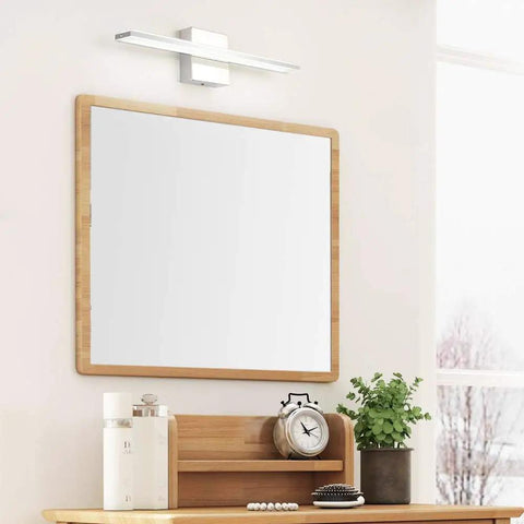 LED Vanity Light Bar 20 Inch Chrome Bathroom Fixtures 12W Over Mirror Lighting With 850 Lumens Cool White 6000K Modern Acrylic Wall Mount