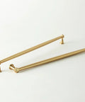 Haywood 4 Pack Brushed Brass Cabinet Pulls 12.5 Inch Solid Zinc Alloy Handles shown from side angle on white background