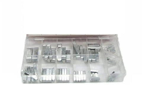 60 Piece Key Stock Assortment Set For Locking Pulleys, Gears, And Sprockets To Shafts With Slotted Keyways, in plastic case