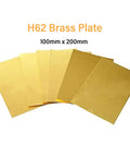 H62 Brass Sheet Plate 1mm Thick 100 X 200mm Solid Blank Pro Grade For CNC Machining DIY Projects Shop Ready