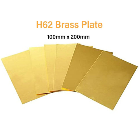 H62 Brass Sheet Plate 1mm Thick 100 X 200mm Solid Blank Pro Grade For CNC Machining DIY Projects Shop Ready