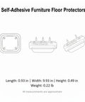 Diagram of Floor Saver Brown Self Adhesive Felt Pads With Durable PP Base Furniture Glides for Chairs and Tables, 0.92x0.92 in
