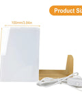 Product size details for Two Pack Sublimation Night Lights Blank Wood LED Acrylic Photo Frames 4x6 Inch With Warm Light Heat Press Ready