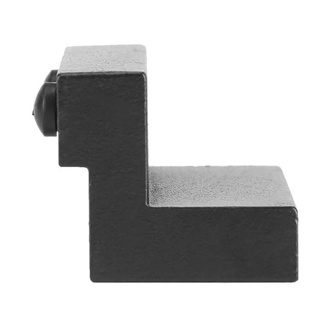 Side view of Beefy Zinc Alloy Barn Door Stopper with rubber cover for 40mm wide and 6mm thick track standard hole design