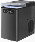 Hit Your Ice Game Strong With This Sleek Nugget Ice Maker Countertop Machine Pumping Out Soft Chewable Ice In A Snap Up To 40 Lbs Daily One Push Button Control Grey Edition, angled view showing front control panel.