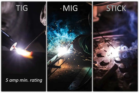 TIG, MIG, and Stick welding comparison for Pro Grade Gold Coated Welding Lens 2x4 Quarter Inch Ultra Thin 0.19 Inch HD Automatic Shade 10.5