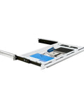 Under Desk Sliding Drawer With Smooth Ball Bearing Rails For Sit Stand Tabletops Pull Out Organizer showing organized office supplies.
