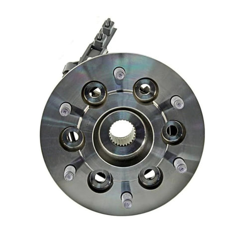 Front Driver Side Wheel Hub And Bearing For Chevy Colorado 2004 2008 With 2 Connector Terminals 67.4 Mm Flange Offset viewed from above