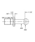 Technical drawing of Heavy Duty Cat40 Retention Knob With 5 8 X 11 Drawbar Threads and precise dimensions indicated.
