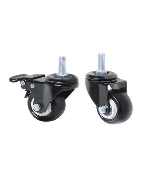 Set Of Four 2 Inch Universal Diamond Caster Wheels With Brakes For Furniture PU Polyurethane Wheels Heavy Duty Swivel Casters