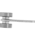 Heavy Duty Sliding Door Roller Wheels With Dual Bearing Iron Groove Caster Built Solid glides like butter, silver metal, sleek design.