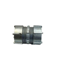 Top Tier 2-1/2 Inch Emt Compression Coupling For Electrical Metal Tubing Conduit Connector with a silver finish.