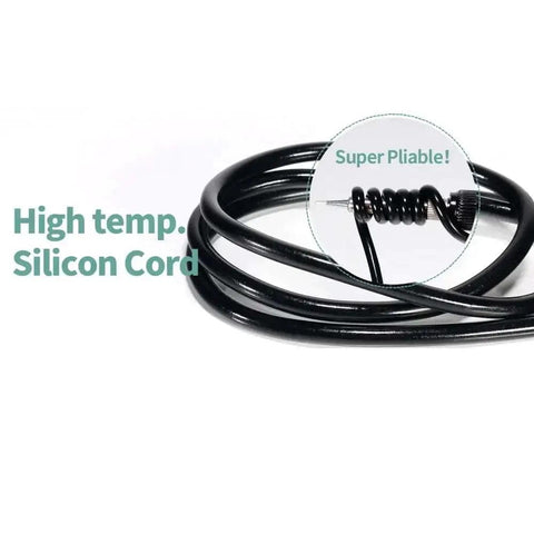 High temp silicon cord for Dual Function Hot Air And Preheating Station For PCB Repair, super pliable design detail.