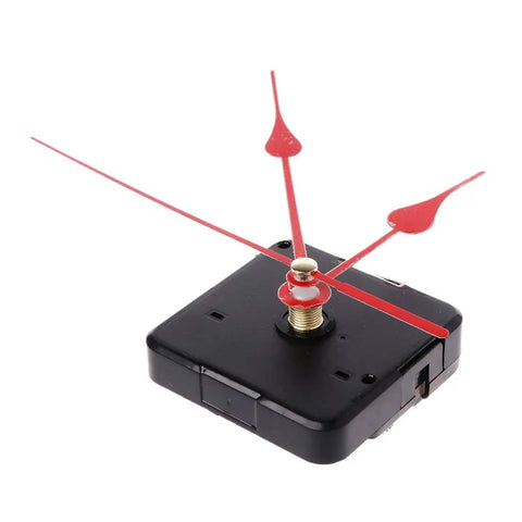 Quartz Clock Movement Kit With Hands For DIY Wall Clock Repair, Replacement Parts Set with red hands, plastic and aluminum.