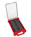 Heavy Hitter 3/8 Inch Drive 19 Piece Deep Impact Socket Set Forged Steel Six Point Ratchet Kit With Hard Case displayed open