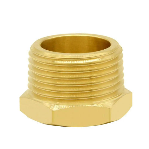 Solid Brass Reducer Hex Bushing Three Quarter NPT Male To One Eighth NPT Female Pipe Fitting Adapter For Plumbing Air Hydraulic and Gas