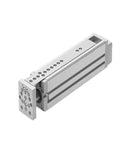 Compact Double Acting Pneumatic Cylinder With Quick Threaded Air Fittings For Pro Grade Top Shelf Industrial Automation And No Sweat Straight Line Force Builds, showcasing aluminum body and dual action design.