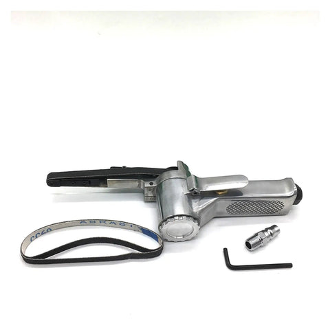 High Speed Pneumatic Belt Sander And Air Grinder Machine With Sanding Belts, ultra compact design with ceramic belt included.
