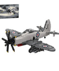 Military Attack Aircraft Building Blocks Set 1/35 Scale Realistic WWII Fighter Jet Model Kit showing twin propeller system