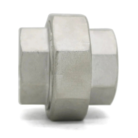 Heavy Duty SS304 Stainless Steel BSP Female Thread Union Coupling Pipe Fitting 5 Pack 3/4 Inch close-up view of connector.