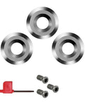 Badass Heavy Duty 3 Piece 12mm Round Carbide Finisher Blades With Negative Rake Angle. Includes screws and tool for replacement.