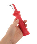 Heavy Duty Insulated Wire Stripper Knife With No Sweat Cable Cutting Razor Ergonomic Grip Handle, held in a hand.