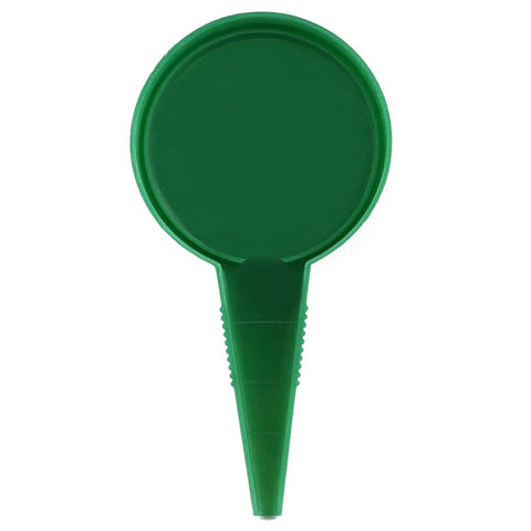 Green handheld seed spreader tool for garden and farm with adjustable dial, part of the Handheld Seed Spreader and Seeding Tool Set.