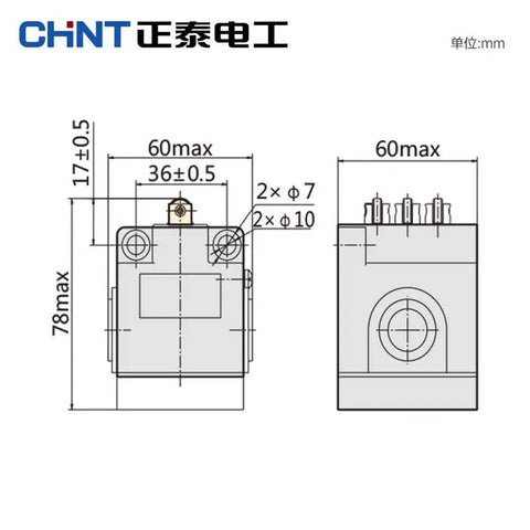 Technical diagram of Tripod Limit Switch For EDM Wire Cut Machines 220V AC DC Heavy Duty YBLX JW2 11Z.