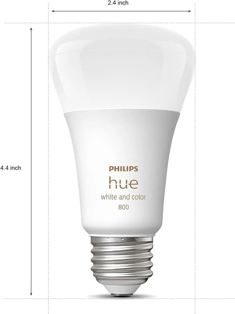 Smart 60W Equivalent A19 LED Bulbs Pack With White And Color Ambiance, Color Changing, 800 Lumens, E26 base, single bulb image.