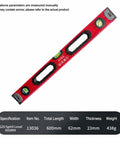 Two piece set.SIKE G20 Spirit Level, Red Aluminum, 24"/12" with rubber grip handles for secure use.