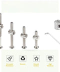 Heavy Duty Baby Bed Frame Bolts And Crib Screws Hardware Replacement Kit Featuring Hex Drive Socket Cap Screws and Barrel Nuts.