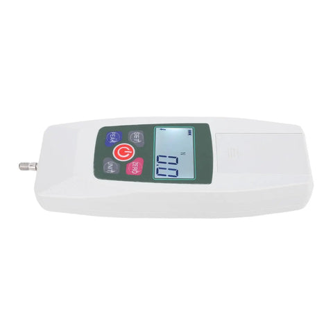 50N Digital Force Push Pull Tester With Backlit LCD Display Auto Shutdown Real Time Tension And Compression Measurement Heavy Duty Workhorse High Precision Gauge Versatile Modes And Clear Readouts For Mechanical Testing, white handheld unit