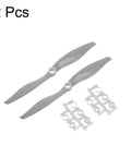 Two Pack 7x6 Inch RC Propeller Set With Gray 2 Vane Blades And Adapter Rings For RC Airplane Aircraft Replacement Propellers