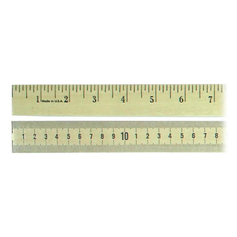 Wood Meter Stick Set Of 12 With Clear Lacquer Finish, Your Go To Dual Scale Ruler For Woodworking And DIY, top inch scale, bottom mm scale