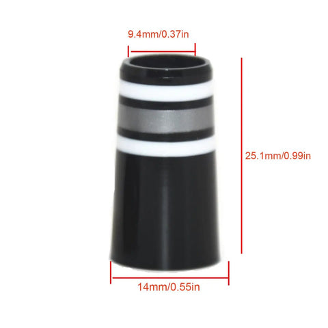 12 Pack Universal Premium Double White Black Ring Grey Stripes Design Golf Iron Shaft Ferrules Tip.370 displayed in close-up view
