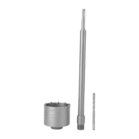 Filfeel Concrete Hole Saw Kit 90mm With Heavy Duty Tungsten Alloy Teeth Designed For Brick Cement And Stone Drilling Tasks Featuring A 350mm Round Shank Rod Plus Drill Wrench And Snazzy Storage Boxes For Pro级 Job Sites, 90mm hole saw