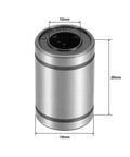 LM10UU Linear Ball Bearings 10mm Bore 19mm OD 29mm Length, double sealed metal unit for precise motion.