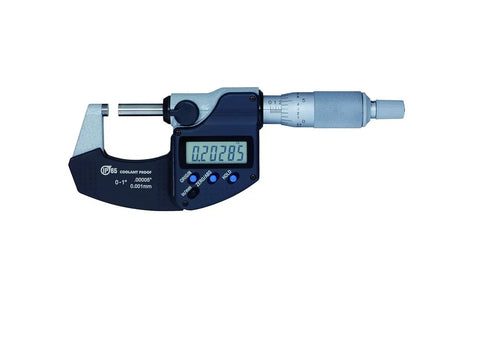 IP65 Coolant Proof Digital Micrometer 0 To 1 Inch Digimatic Outside Micrometer For CNC Precision Machinists QC Metrology Aerospace Metal Inspection With High Resolution Readout, digital outside micrometer with LCD