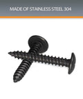 Beefy Set Of 100 8 By 1 Inch Wood Screws Self Tapping Truss Head Phillips Stainless Steel 304 Black Oxide For DIY Woodworking Decks Cabinets