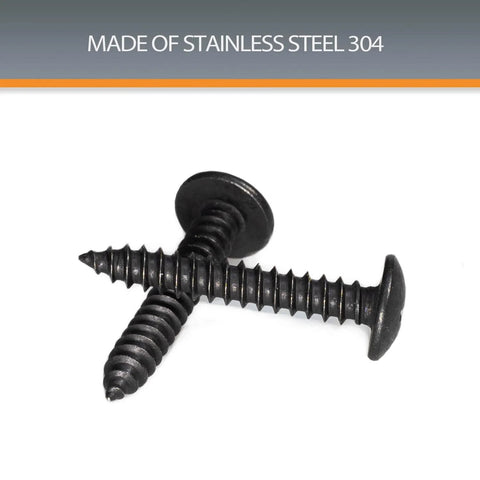 Beefy Set Of 100 8 By 1 Inch Wood Screws Self Tapping Truss Head Phillips Stainless Steel 304 Black Oxide For DIY Woodworking Decks Cabinets