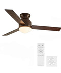 52 Inch Indoor Outdoor Ceiling Fan With LED Lights And Remote Control Modern Flush Mount Ceiling Fan For Living Room Bedroom Kitchen