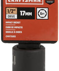 Shallow Impact Socket 17mm Metric Half Inch Drive Six Point Black Oxide Finish For Corrosion Resistance