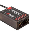 ExpressLRS ER8 2.4GHz 8 Channel PWM Receiver with telemetry for FPV drones, showing connection ports and red branding