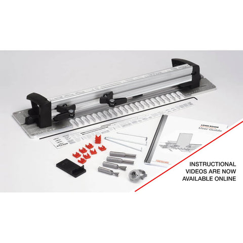 Router Table Dovetail Joinery Jig kit with aluminum guide, accessories, and user manuals for smooth, stable, repeatable dovetail cuts.