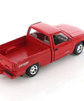 Chevy 454SS 1992 Red Diecast Pickup Truck One Twenty Fourth Scale With Opening Doors Hood Tailgate And Working Steering Classic 90s Rad Chevy Pickup Model Car Motormax rear view