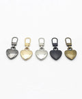 Five Piece Multicolor Heart Shaped Zipper Pull Replacement Kit for Backpacks, Coats, Jackets, Pants, and Luggage Metal Zipper Pulls