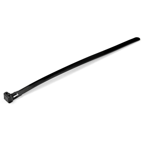 Eight Inch Reusable Cable Ties One Quarter Inch Wide With Fifty Pound Tensile Strength Hundred Pack Black Indoor Outdoor Trigger Release Nylon Ties