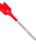 Two Pack Built Like A Tank Wood Spade Drill Bits Featuring Self Feeding Speed Tips And One Quarter Inch Hex Shank, 1 inch red spade drill bit.