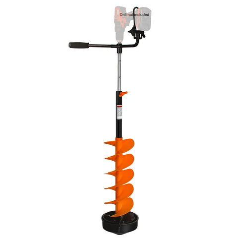 Ice Auger Nylon Flighting Combo With Universal Drill Adapter and 14 Inch Extension, 33 Inch Shaft, Lightweight Aluminum Core