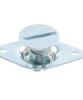 Rock Solid Quarter Turn Fasteners With Real 3 8 Inch Shank And Zinc Coated Steel Head Featuring Slotted Drive And Quick Release Latch, close-up view.